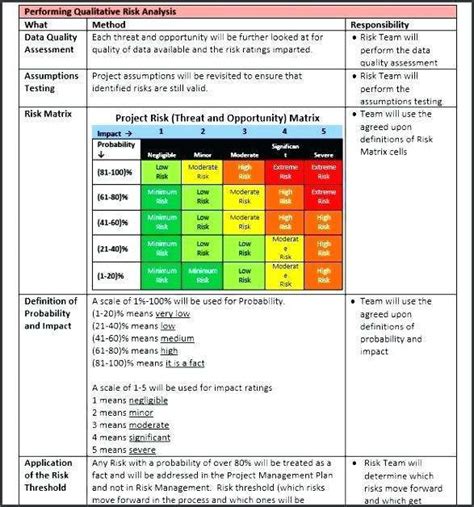 Risk Mitigation Plan Template Excel