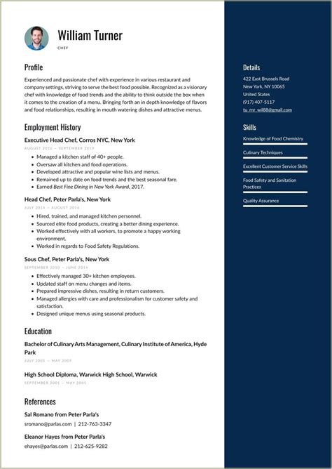 South Indian Chef Resume Sample Resume Example Gallery