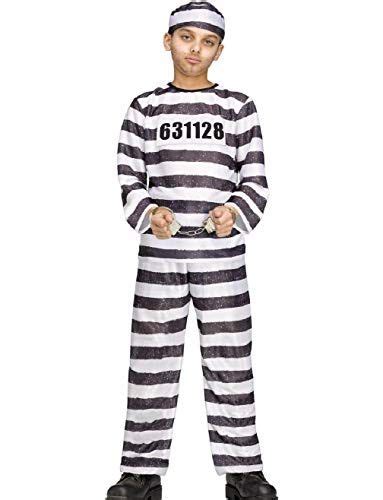 Childs Black And White Prison Inmate Jailbird Convict Costume Best