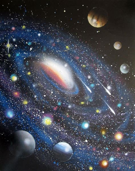 Andromeda Galaxy Painting Planet Painting Galaxy Art