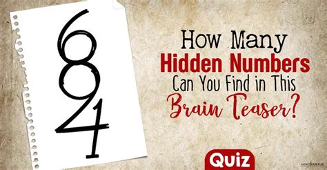 Hidden Number Puzzle How Many Numbers Can You Find In This Brain Teaser