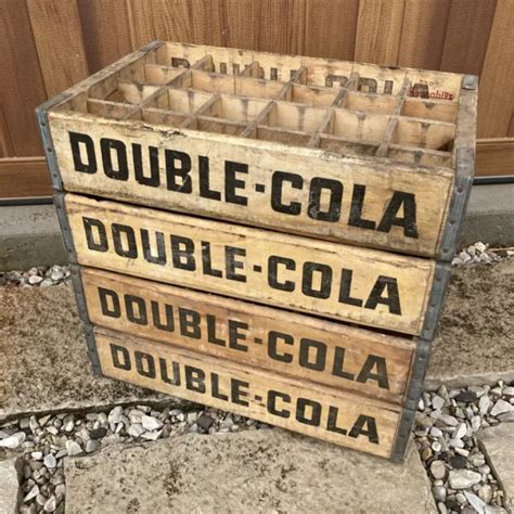 Vintage Wooden Soda Crates Double Cola Squirt Nesbitt Wood Box 4 Crate