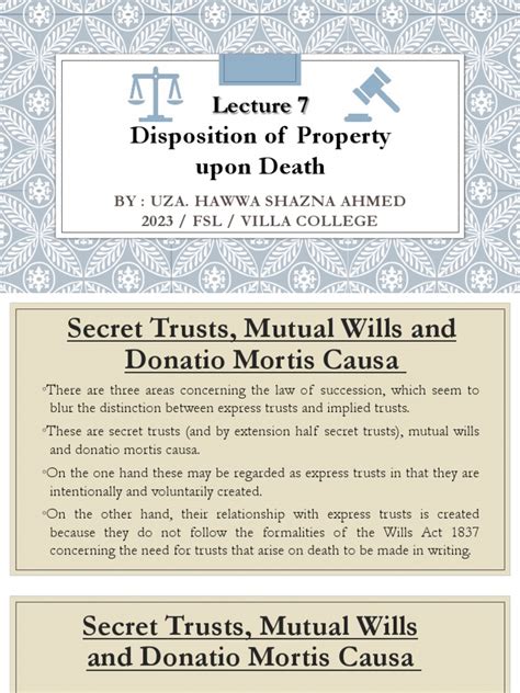 Disposition Of Property Upon Death Pdf Trust Law Will And Testament