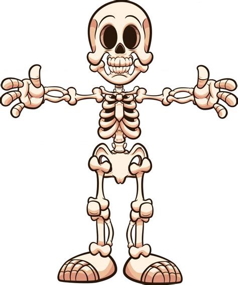 Vector Premium Esqueleto De Dibujos Animados Caminando Y Saludando