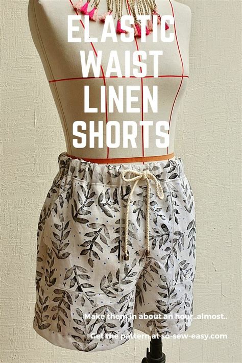 Elastic Waist Linen Shorts Free Sewing Pattern Craftfoxes Linen Shorts Pattern Elastic Waist
