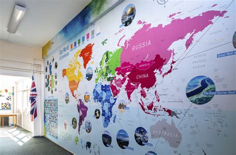 World Wall Art Maps And Environment Promote Your School