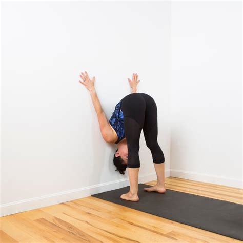 Standing Forward Bend Against The Wall Stretches For Tight Hamstrings