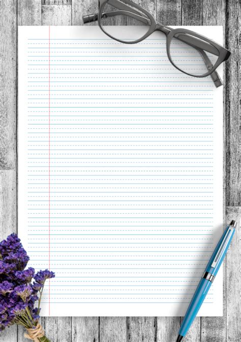 Download Printable Lined Paper Template Wide Ruled 87mm Pdf