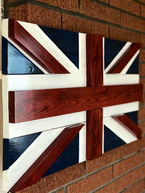 Wooden British Uk Rustic Flag Etsy