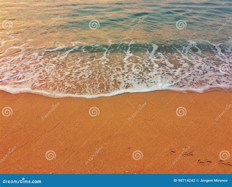 Sea Waves On Yellow Sand Beach Stock Photo Image Of Empty Dynamic