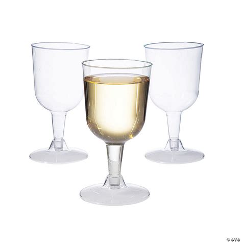 Clear Two Piece Plastic Wine Glasses 20 Pc