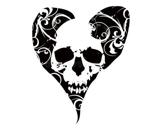 Skull In Heart Stock Vector Illustration Of Teeth Gothic 9356456