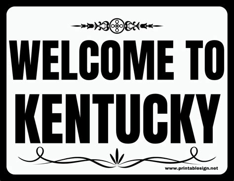 Welcome To Kentucky Sign Free Download