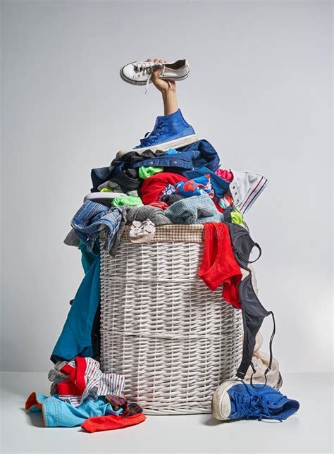 Full Laundry Basket Stock Image Image Of Cleaning Full 125022673