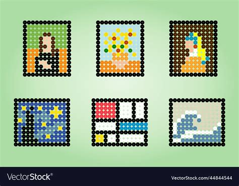 Worlds Most Famous Painting In Pixel Art Vector Image