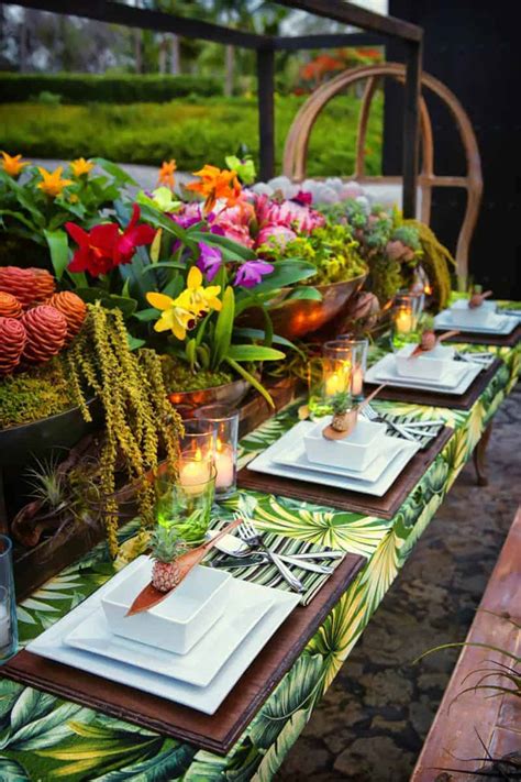 How To Tropical Table Decor Bespoke Bride Wedding Blog