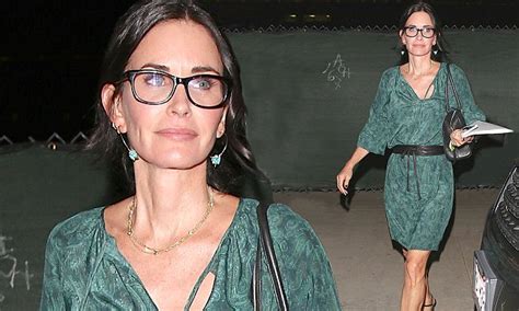 Courteney Cox Exhibits Her Legs In Bohemian Style Dress As She Hits The