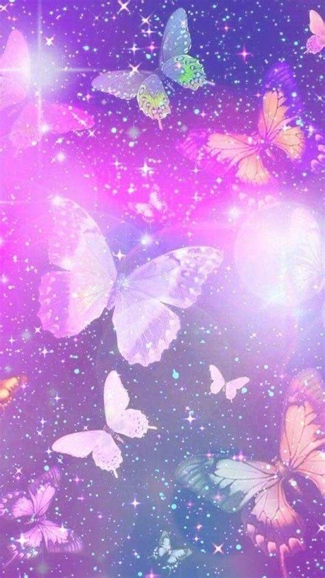 Cute Glitter Pink Butterfly Wallpaper Download Free Mock Up