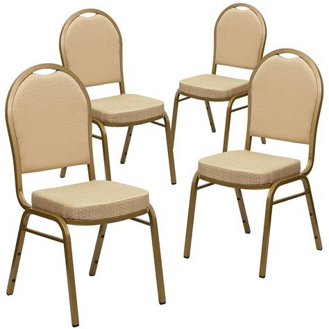 Flash Furniture 4 Pack Hercules Series Dome Back Stacking Banquet Chair