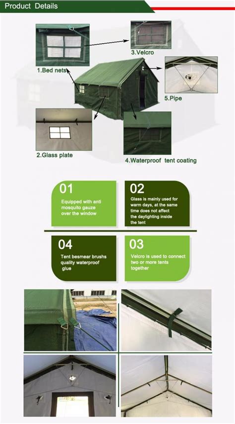 Relief Shelter Military Army Tent Roof Top 46m × 44m For Emergency