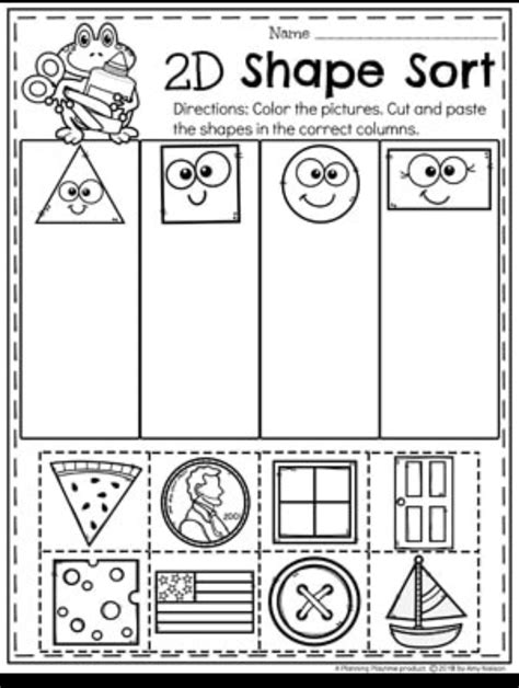 Sorting Shapes Worksheet Kindergarten