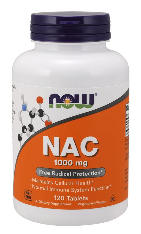 now supplements nac n acetyl cysteine 1 000 mg free radical protection 120 tablets