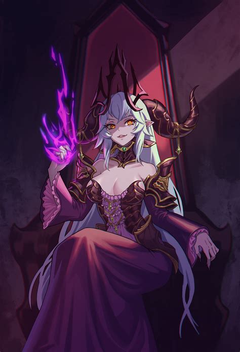 Ha Seung Demon Queen Lilith Guardian Tales Highres Girl Breasts