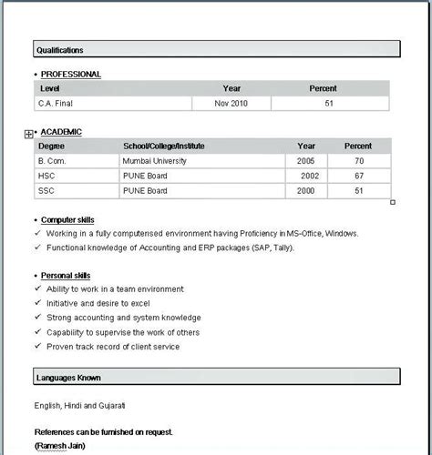 Once you choose your favorite, click on download and open the file in ms word. resume in microsoft word fresh s resume format word file ...
