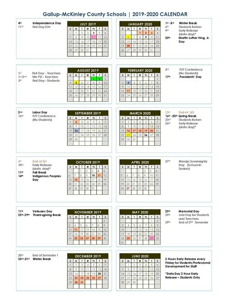 America School Holidays 2020 Calendar Calendar Template Printable
