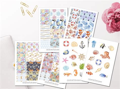 Jellyfish Stickers Maritim Sticker Set