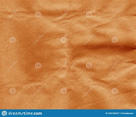 Crafted Crumpled Paper For Background And Desing In Orange Tone Stock