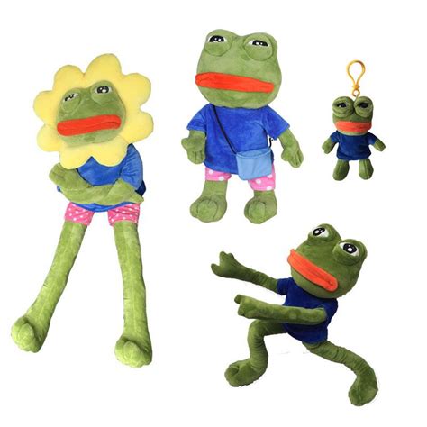 12 80cm Pepe The Frog Sunflower Head Plush Toy Sad Frog Stuffed Doll