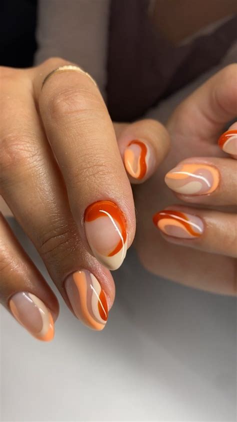 Pin By Art And Academia On Nails In 2021 Orange Nails Nails Orange