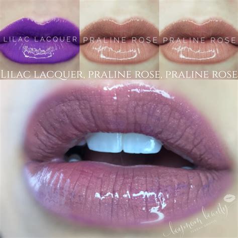 Lilac Lacquer Lipsense Layered With Praline Rose And Glossy Gloss