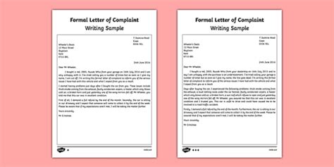 However, the little shoemaker's life is about to. Formal Letter of Complaint Writing Sample - Primary Resources