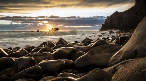 Images Gratuites plage mer côte la nature le sable Roche océan nuage lever du soleil