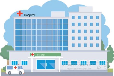 Architecture And Buildings Clipart Hospital Building Clipart 044