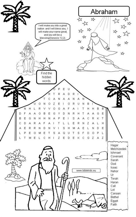 Abraham Word Search Puzzle Sunday School Crafts For Kids Bible School