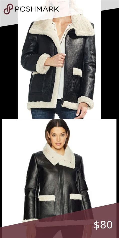 Vince Camuto Faux Leather Shearling Coat