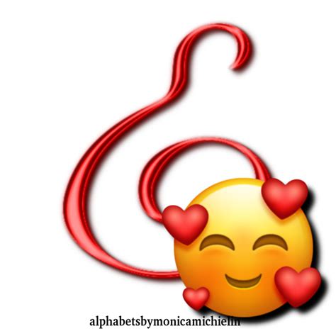 M Michielin Alphabets Red Hearts Smile Alphabet Emoji Emoticon Png