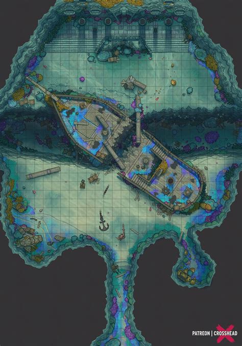 Underwater Part Crosshead On Patreon Fantasy World Map Dnd World Map Dungeon Maps