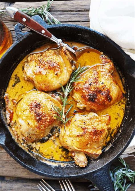 Crispy chicken thighs in a creamy mushroom sauce. Keto Creamy Chicken Thighs | Clean Keto Lifestyle