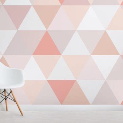 Pink Nude Triangle Pattern Wallpaper Mural Hovia UK
