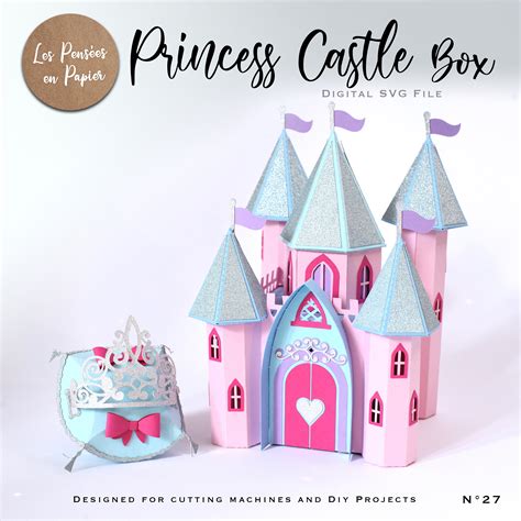 Princess Castle Exploding Box Svg Instant Download Svg Etsy Australia