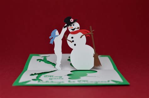 christmas pop up card magical snowman tutorial creative pop up cards