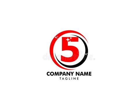 Number Five Logo Logo 5 Vector Template Stock Vector Illustration Of