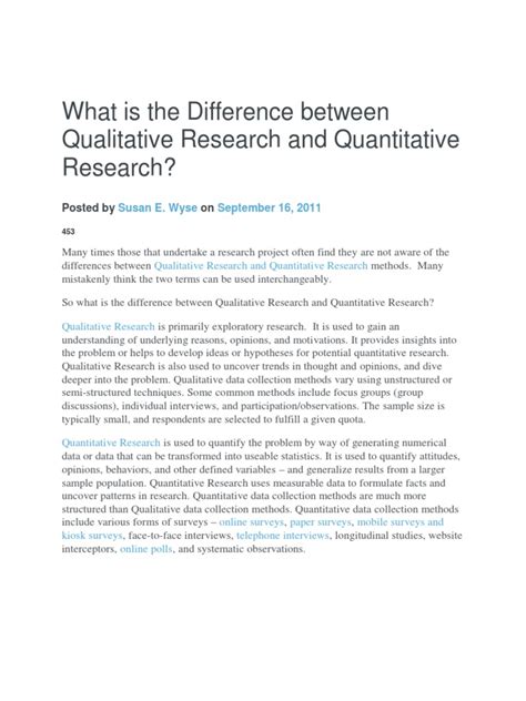 What Is The Difference Between Qualitative Research And Quantitative