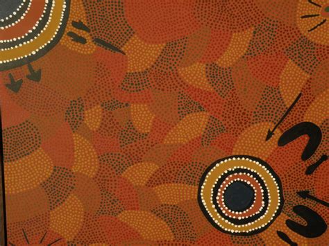 Australian Aboriginal Traditional Tribal Art Dot Painting From