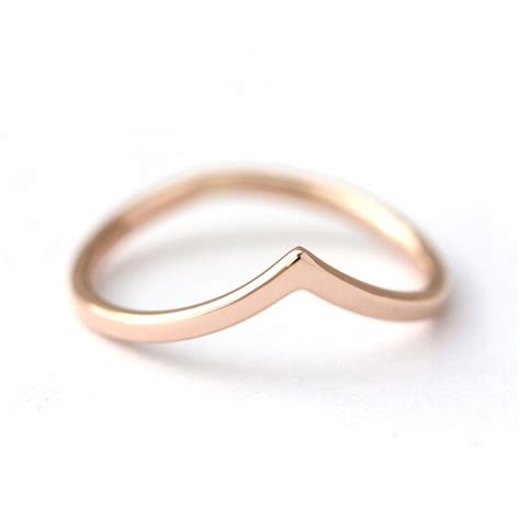 Curved Wedding Band Rose Gold Band Delicate Gold Band