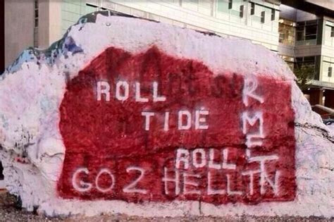 Alabama Fans Spray Paint A Treasured Landmark On Tennessee Campus